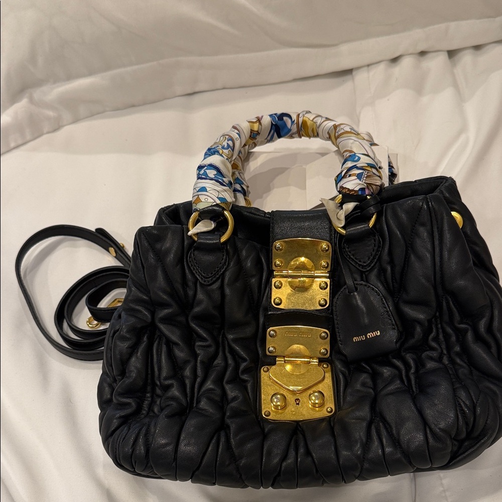 Miu Miu Matelassé Lux Bauletto Aperto Satche - Picture 5 of 11